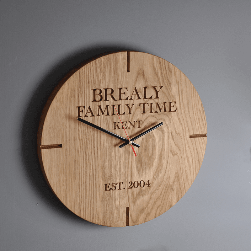 Personalised Oak Clock, Oak