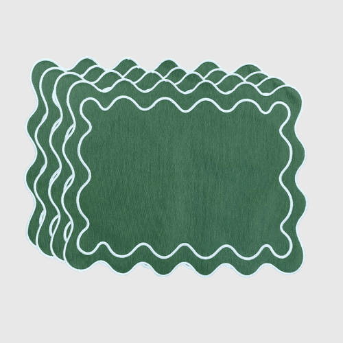 Image showing the Meadow Set of 4 Placemats, L45 x W36cm, Green product.