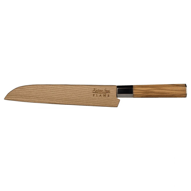 Flame Bread Knife, 20cm, Olive Wood