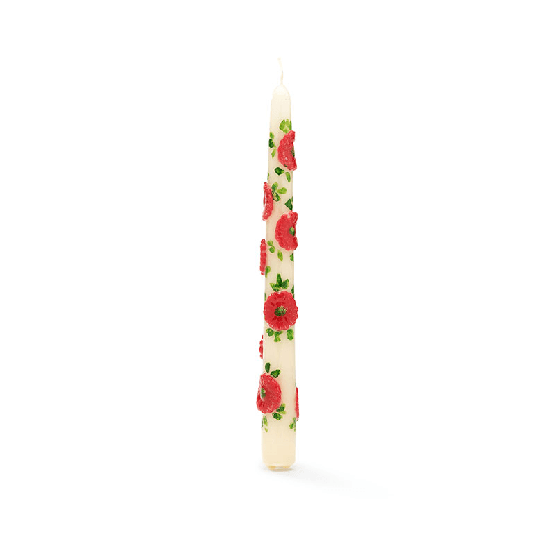 Flower Set of 2 Candles, H25cm, Red