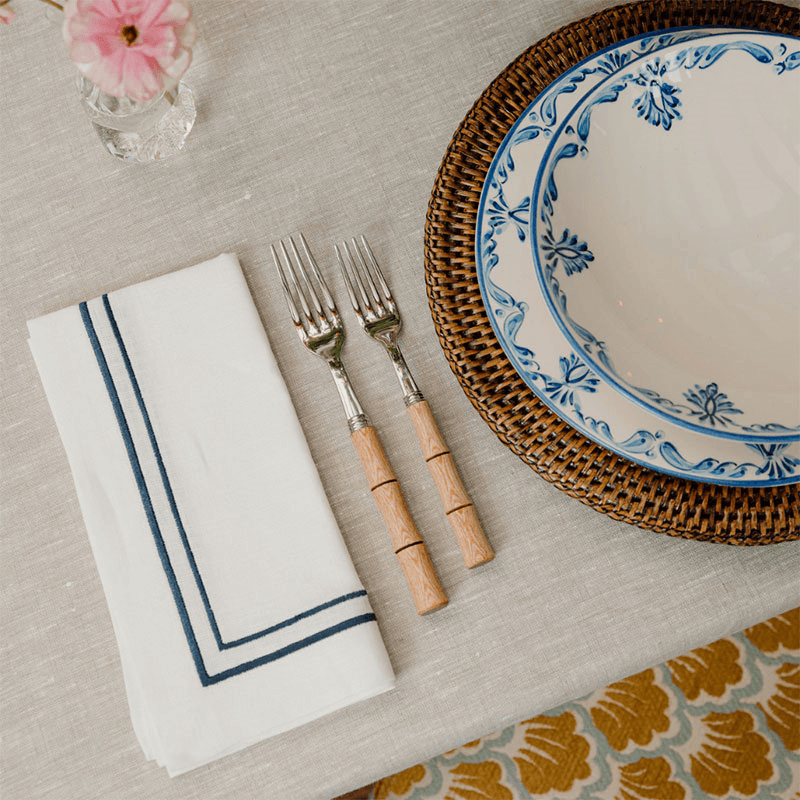 Sophie Classic Two Cord Napkin, 50cm, Midnight Blue