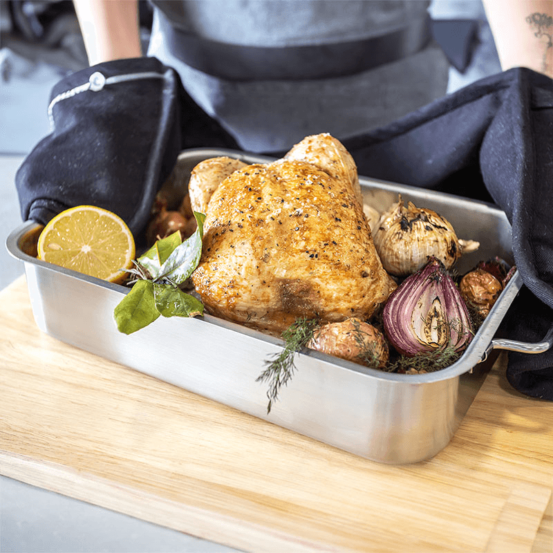 Deep roasting pan, 32 x 23cm, Stainless Steel