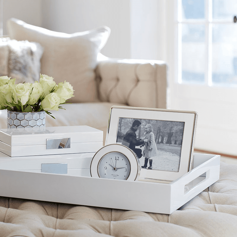 Laquer Ottoman Tray 55 x 40cm, White