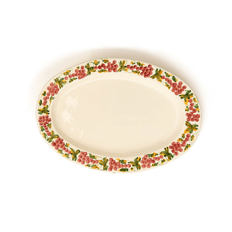 Vine Serving Platter, W42.5 x L30cm, Green and Pink