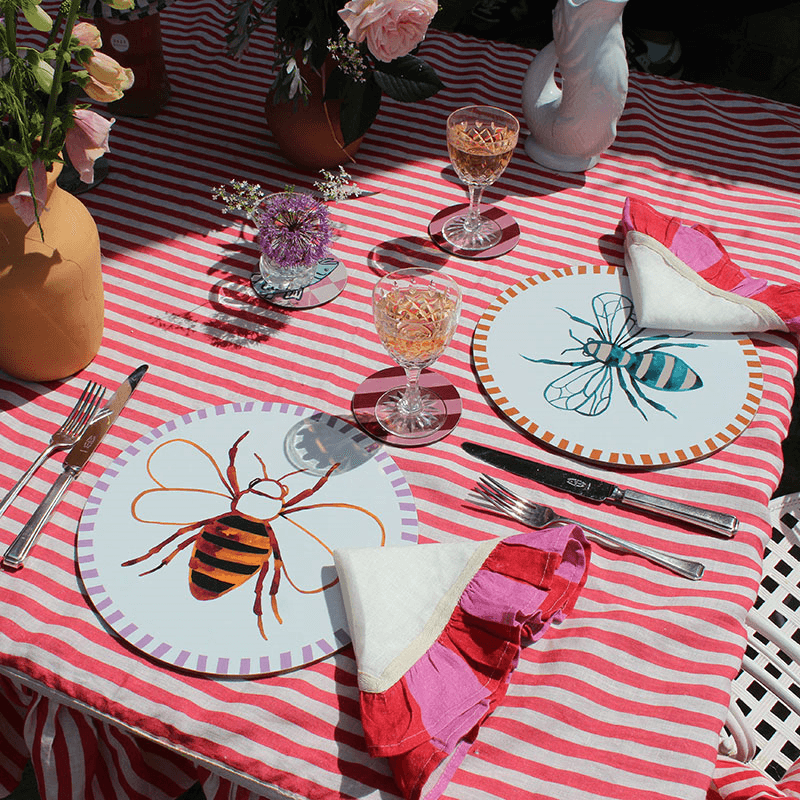 Bee Placemat, D28cm, Multi
