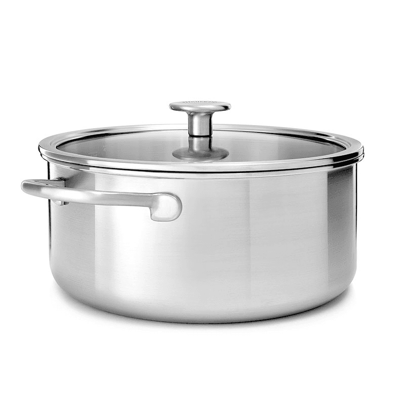 MultiPly Stainless Steel Casserole with Lid, 24cm, Silver