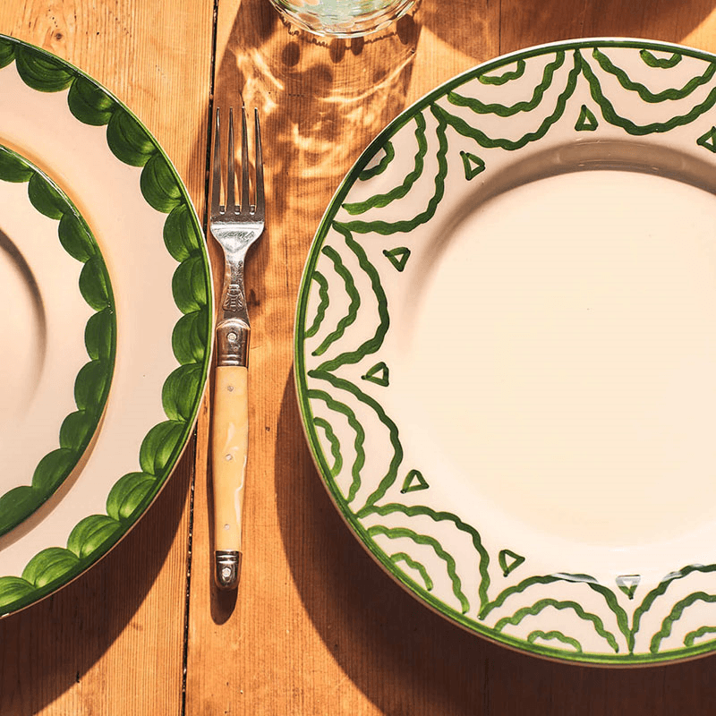 Tabla Set of 2 Dinner Plates, D28cm, Green