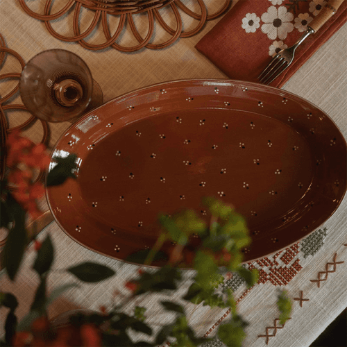 Image showing the Dotty Serving Platter, L38cm, Terracotta product.