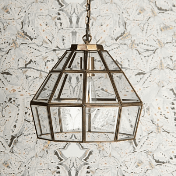 Image showing the Lantern, Borealis, Antiqued Brass,  27cm product.