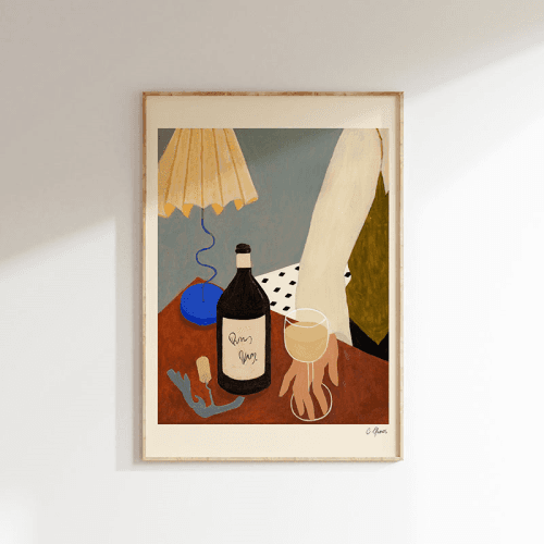 Image showing the Carla Llanos Vino Blanco Print, 40 x 50cm, Multi product.