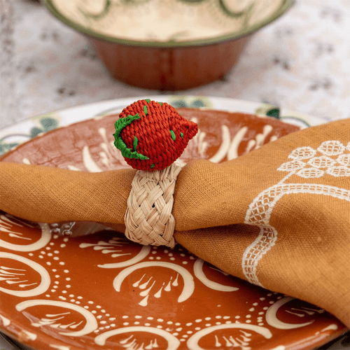 Image showing the Strawberry Set of 4 Napkin Rings product.