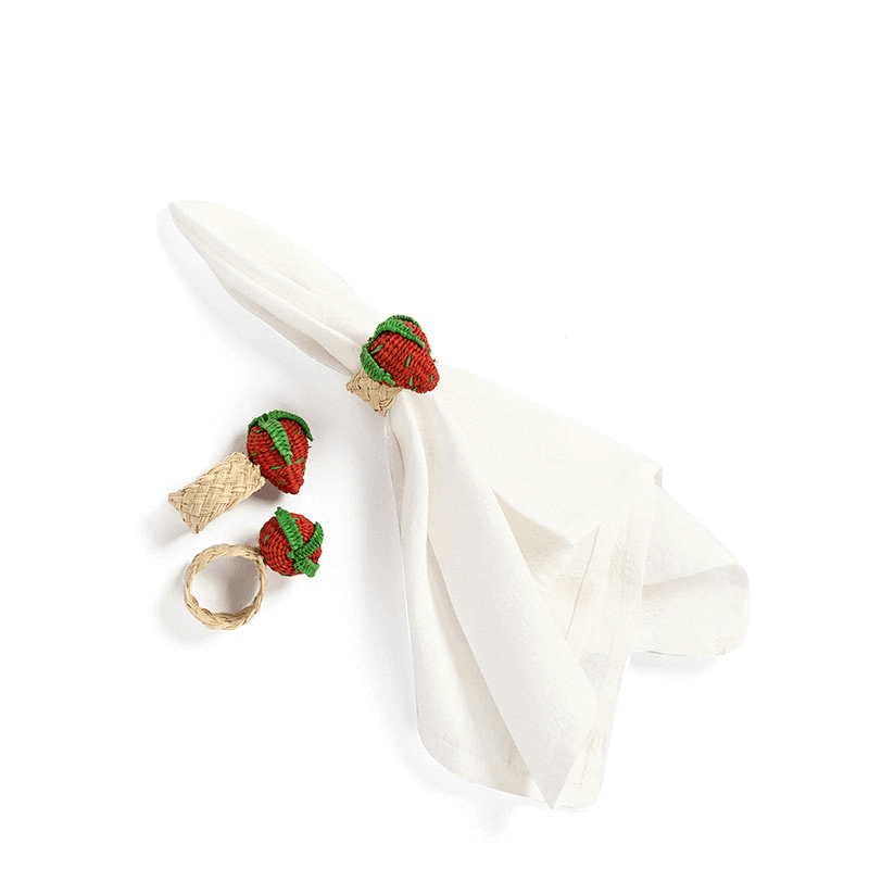 Strawberry Set of 4 Napkin Rings