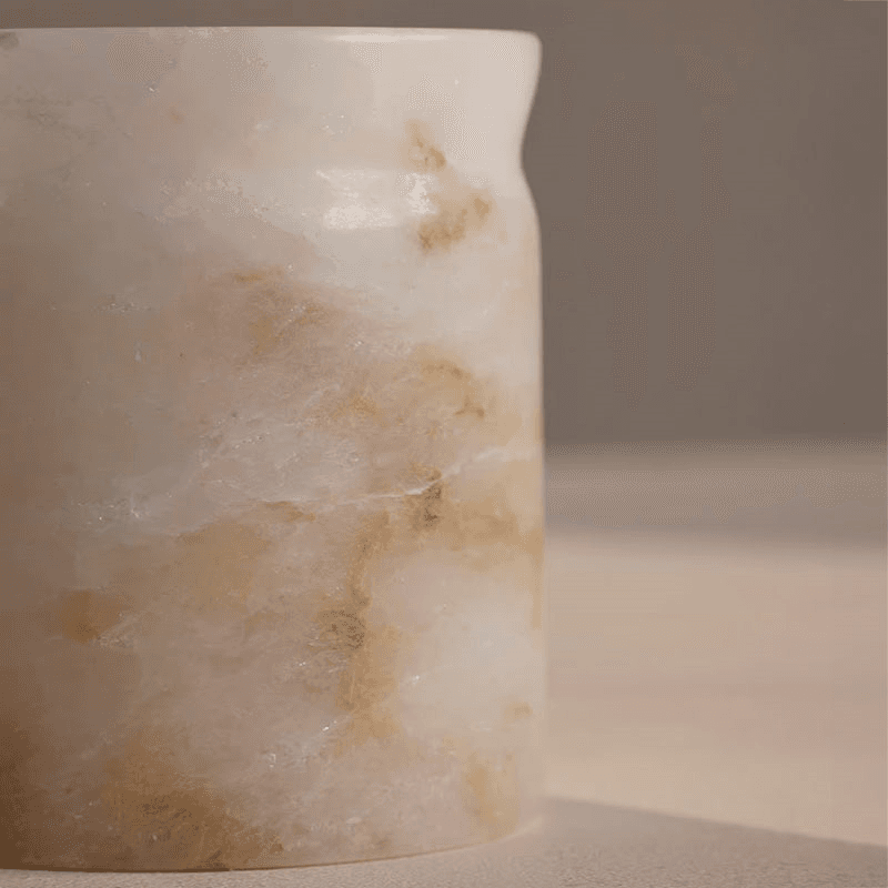Bergamot & Mandarin Zest Marble Candle, 250g, Alabaster