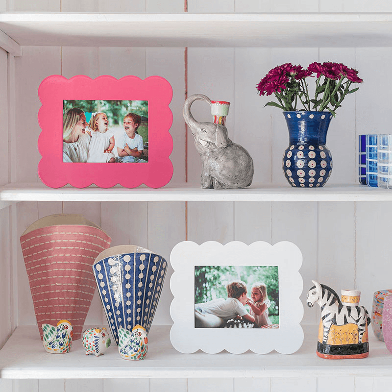 Lacquered Scallop Photo Frame, 5 x 7", Pink