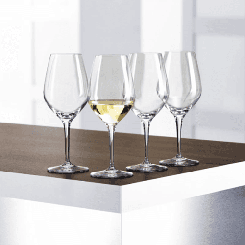 Image showing the Authentis Set of 4 White Wine Glasses, 420ml, Clear product.