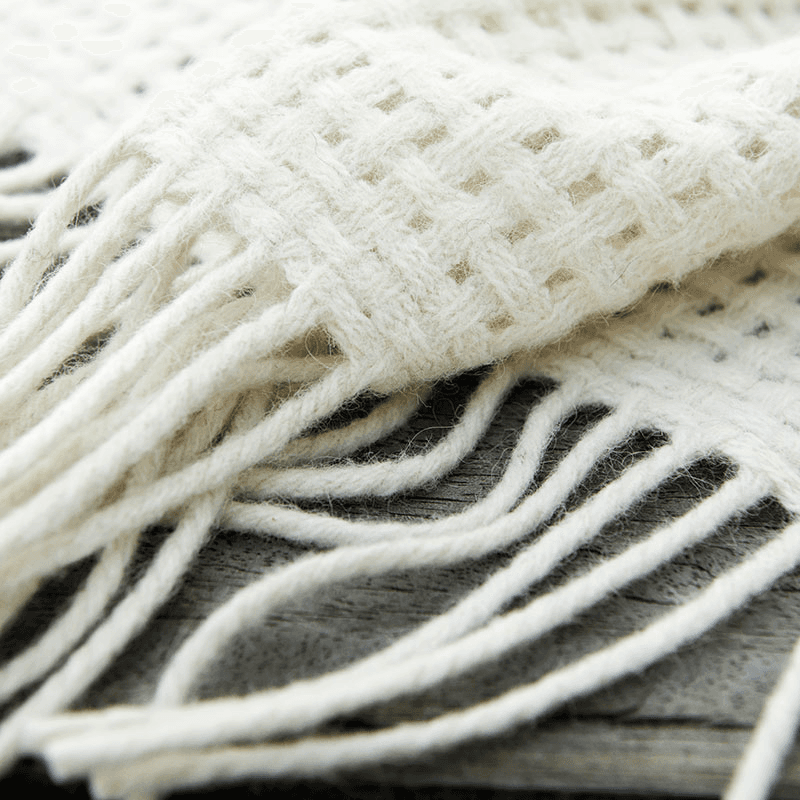 Basket Plaid Throw, H200cm x W130cm, Off White