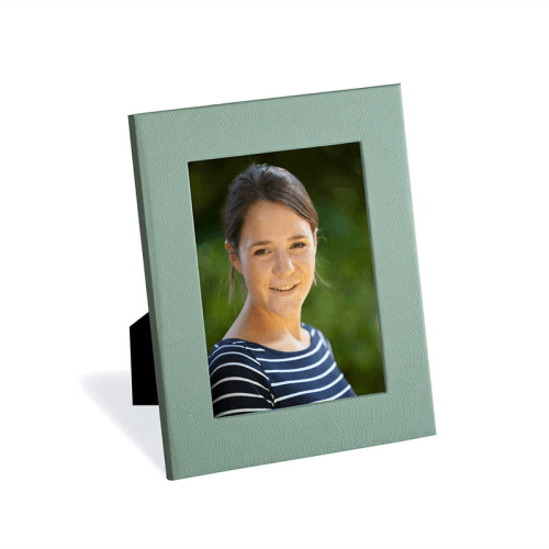 Image showing the Luxury Leather Photograph Frame, 7x5", Lichen Green product.
