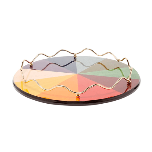 Image showing the Rainbow Lacquer Tray, D42cm, Multi product.