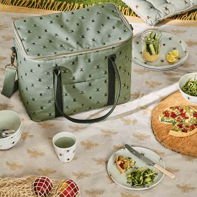 Bees Picnic Bag, Pale Green