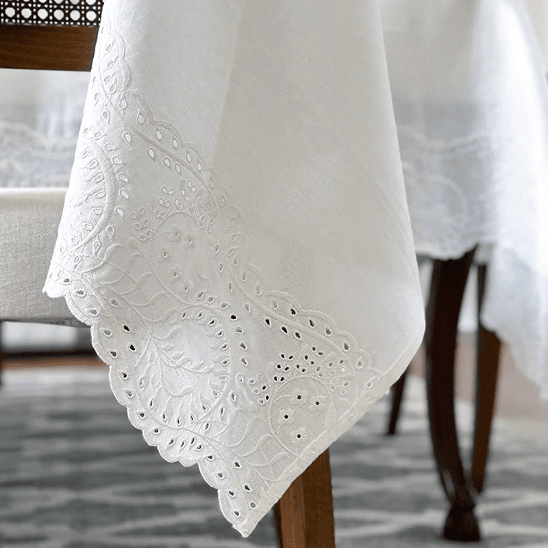 Broderie Anglaise Linen Napkin, 50 x 50cm, White