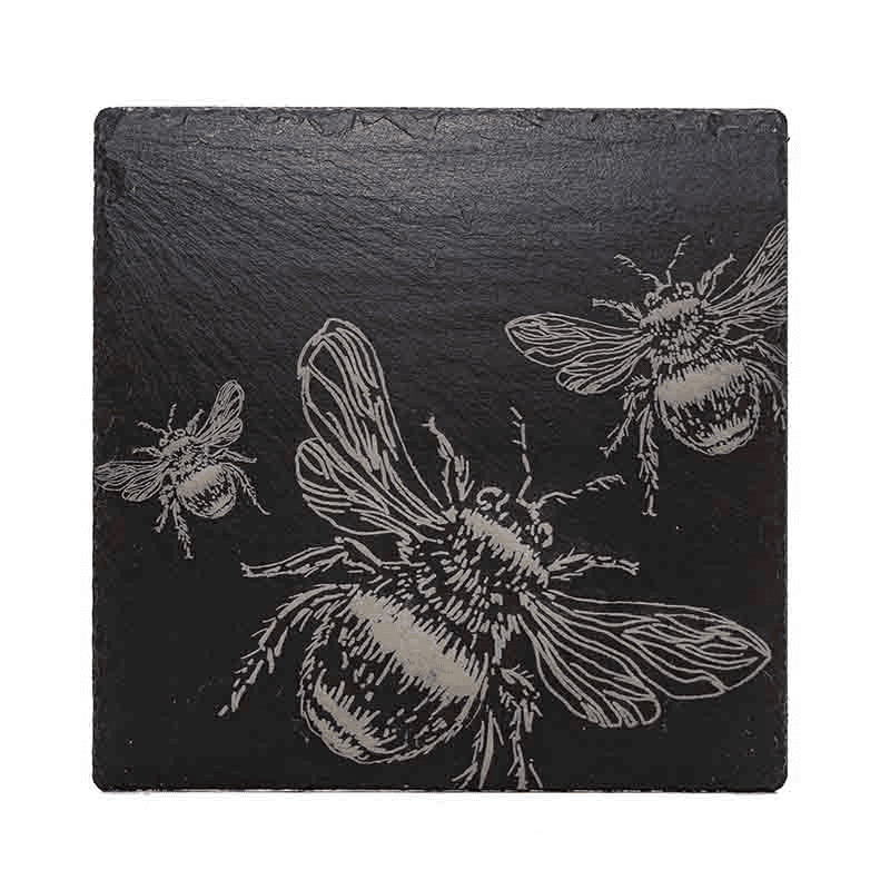 Bee Slate Pot Stand, H25cm x W25cm, Black
