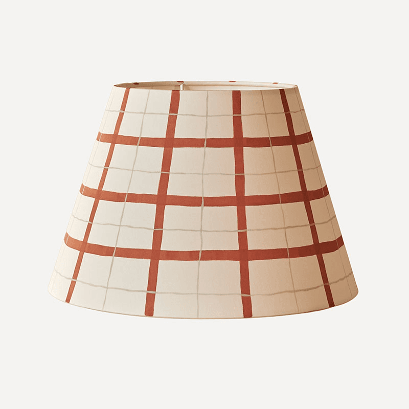 Hum London Gingham Lampshade, 35cm, Rust