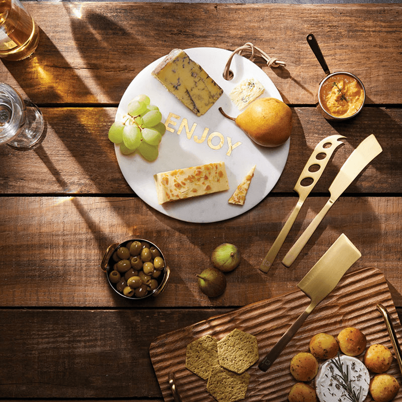 Round marble cheese board, D26 x H2cm, White