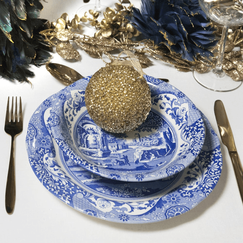 Image showing the Blue Italian Set of 4 soup plates, 23cm product.