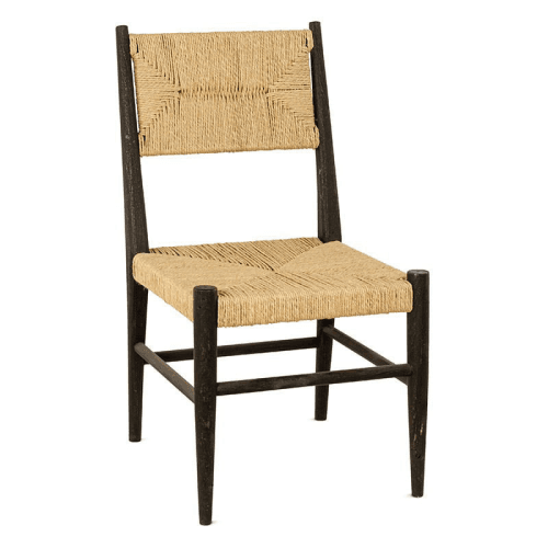 Image showing the Lohanda Acacia & Jute Dining Chair, Charcoal & Natural product.