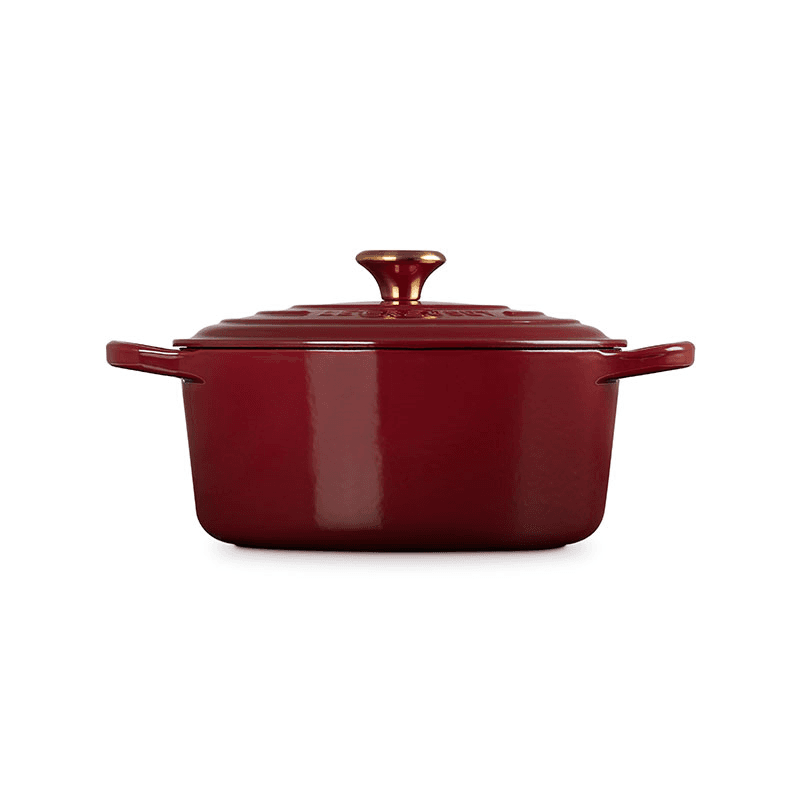 Signature Cast Iron Round Casserole, 22cm, Garnet