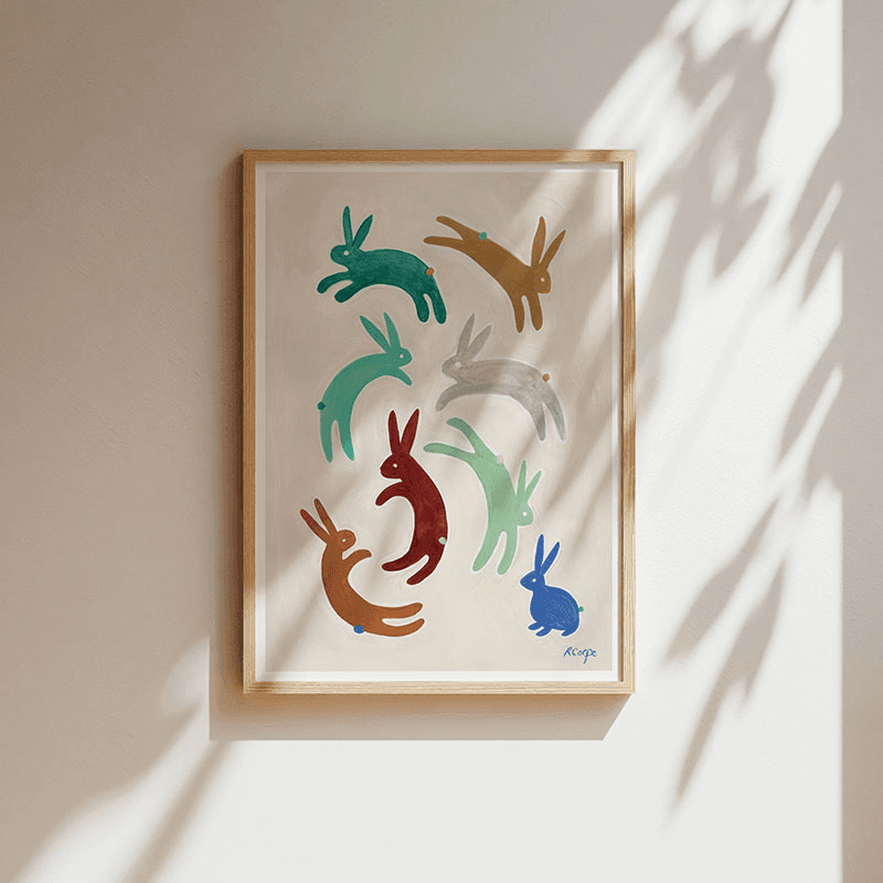 Rabbits Print, A3, Multi
