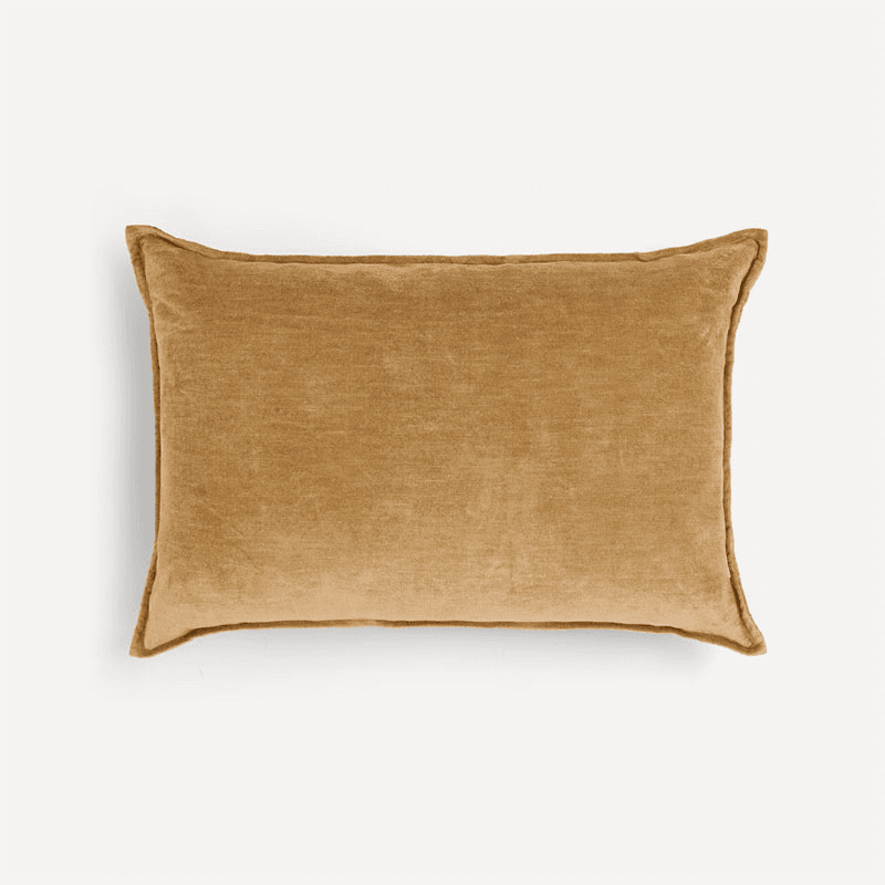 Verity Linen Velvet Rectangular Cushion Cover, 45 x 65cm, Nougat