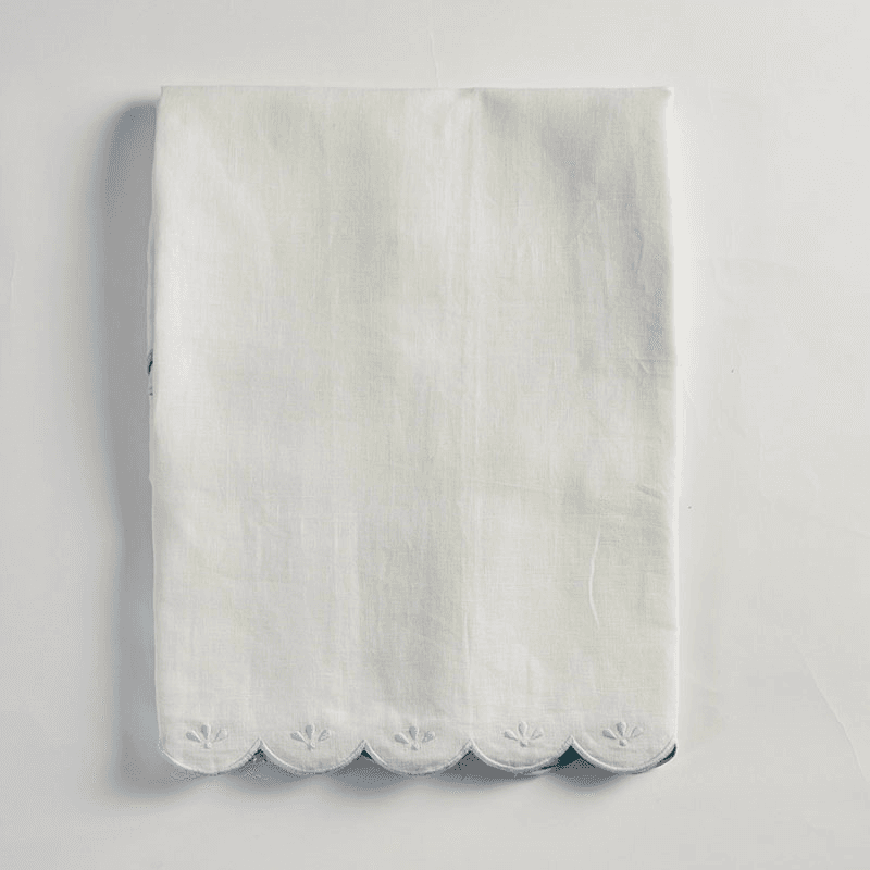 Bridget Tablecloth, 150cm 300cm, Light Blue & White