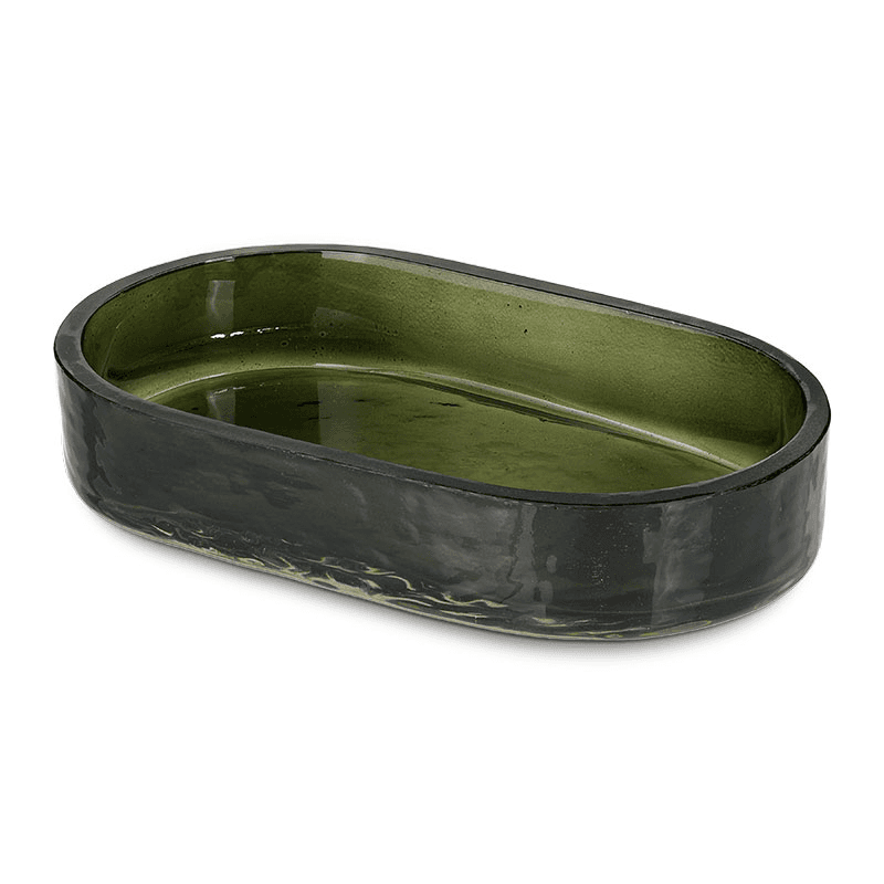 Ilcoso Recycled Hammered Glass Soap Pump, 2 x 14 x 8cm, Green