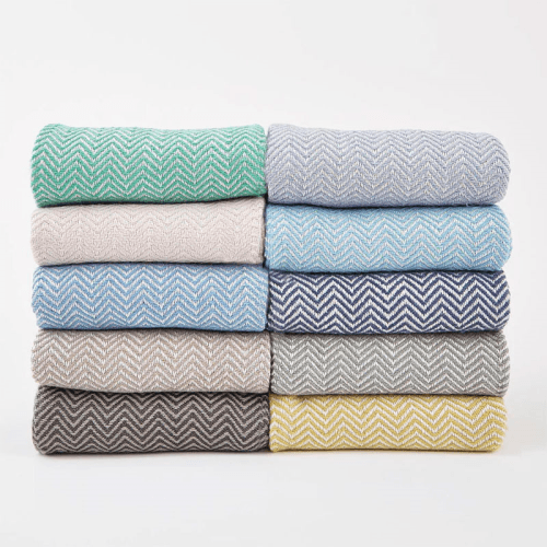 Herringbone Blanket, 250cm x 130cm, Chinchilla