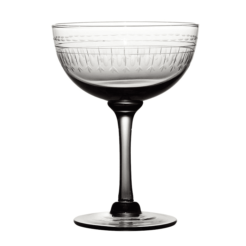 Ovals Set of 4 Champagne Saucers, 150ml, Smoky