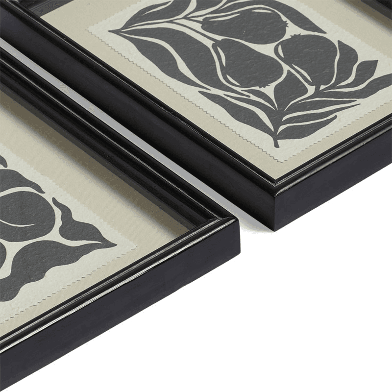Luther Set of 4 Framed Fruit Prints, Black & White