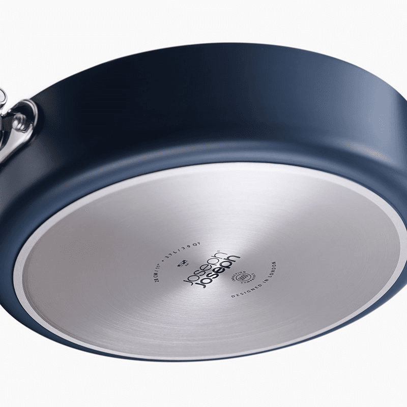 Space Folding Ceramic Non-Stick 2 Piece Frying Pan Set, Midnight Blue