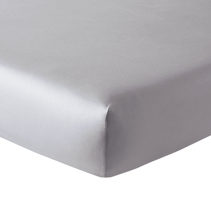 Triomphe - 300 Thread Count Cotton Sateen Super king fitted sheet, 180 x 200cm, Platine
