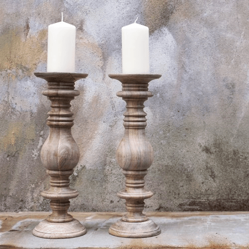 Image showing the Akello Candlestick H46cm, Mango Wood product.