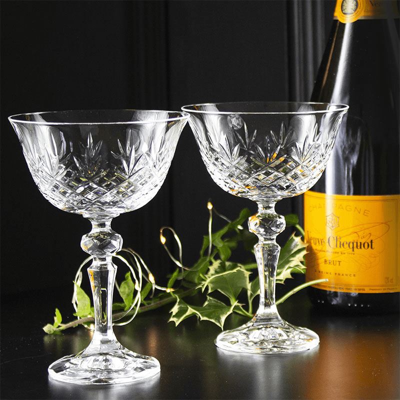 Edinburgh Set of 2 Champagne Coupes, 180ml, Clear