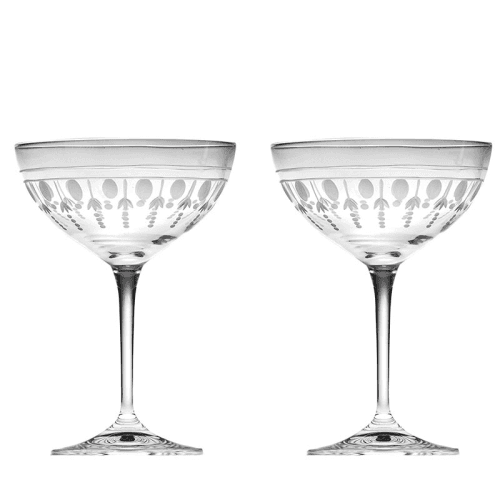 Image showing the Nouveau Set of 2 Saucer Champagne glasses, 210ml, Clear product.