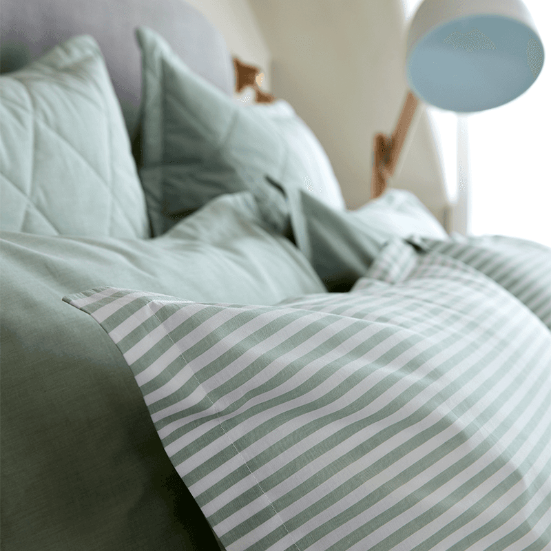 Lerwick Stripe Duvet Set, Super King, Green