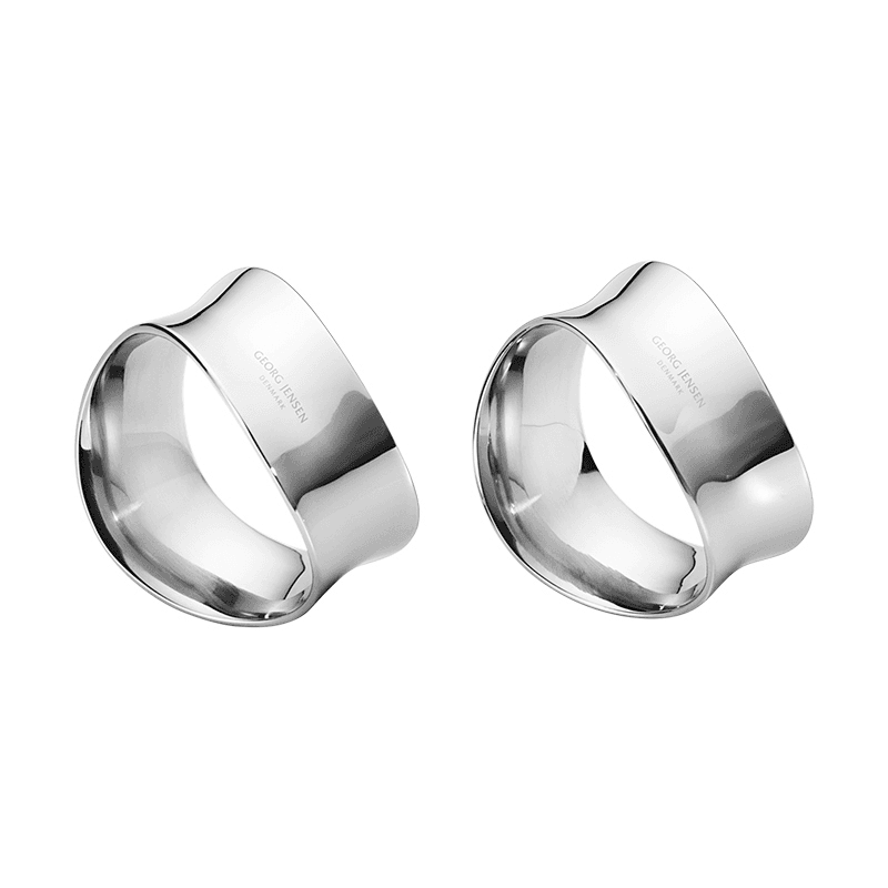 Cobra Set of 2 Napkin Rings, H2.6 x D4cm, Silver
