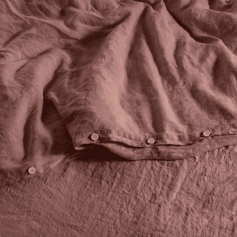 Linen King Size Duvet Cover, Rust