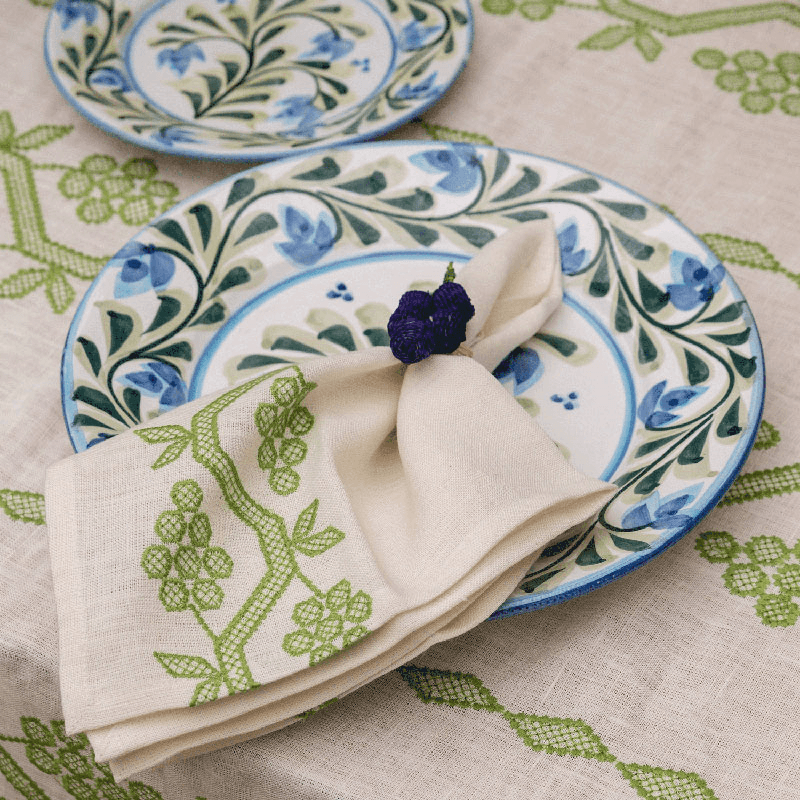 Napa Set of 4 Napkins, 40 x 40cm, Green