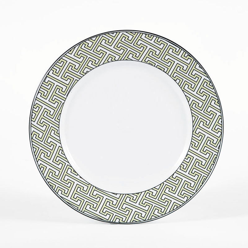 Maze Set of 2 Dessert Plate, D21cm, Apple Green