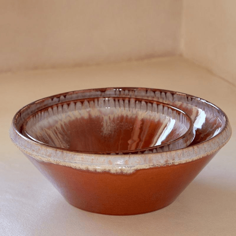Poterie Serving Bowl, D25cm, Caramel Latte