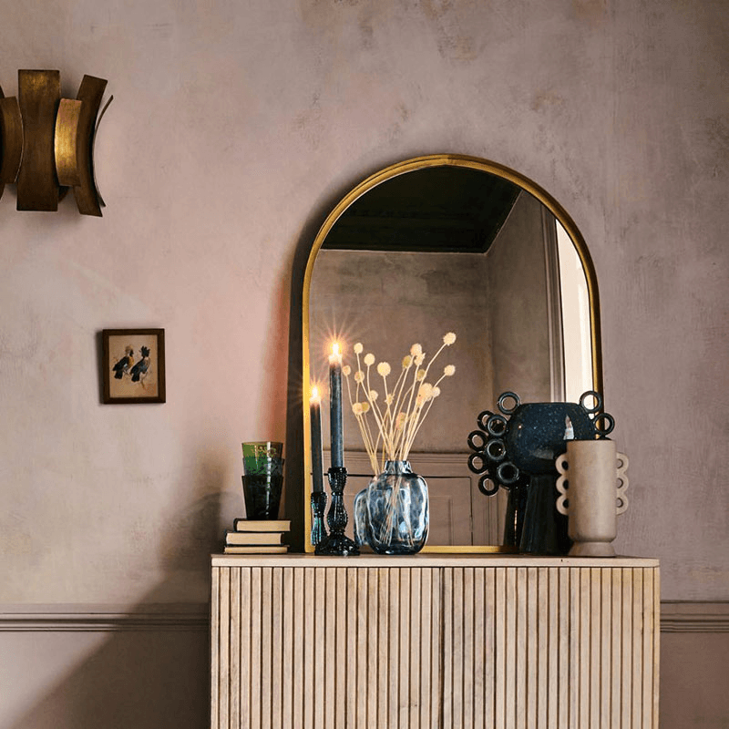 Arch Mirror, H80cm, Brass