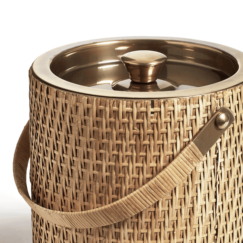 Sovannah Rattan Ice Bucket, D16cm, Sand